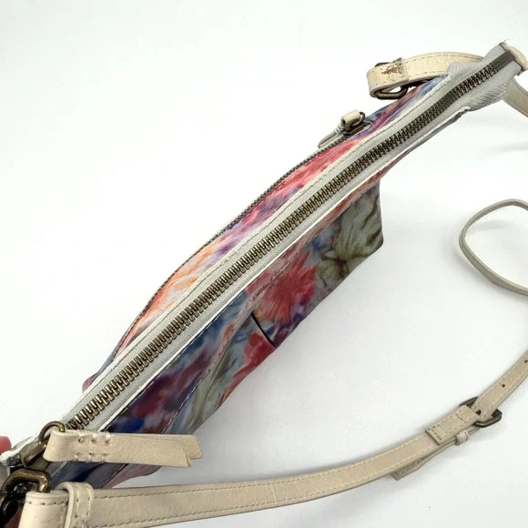 American Leather Co ALC Cleveland Crossbody Bag Tie Dye Floral Leather - Picture 5 of 14